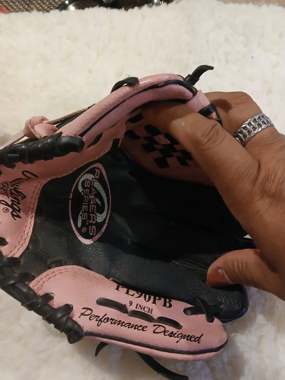 Rawlings Kids Pink and Black Baseball Glove